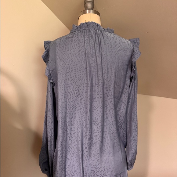 Loft Ruffled Blue Blouse - Picture 2 of 3